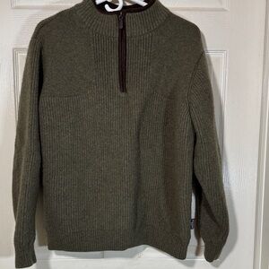 L.L. Bean Men's Waterfowl Sweater w Windstopper by Gore-Tex Labs Lambswool Large